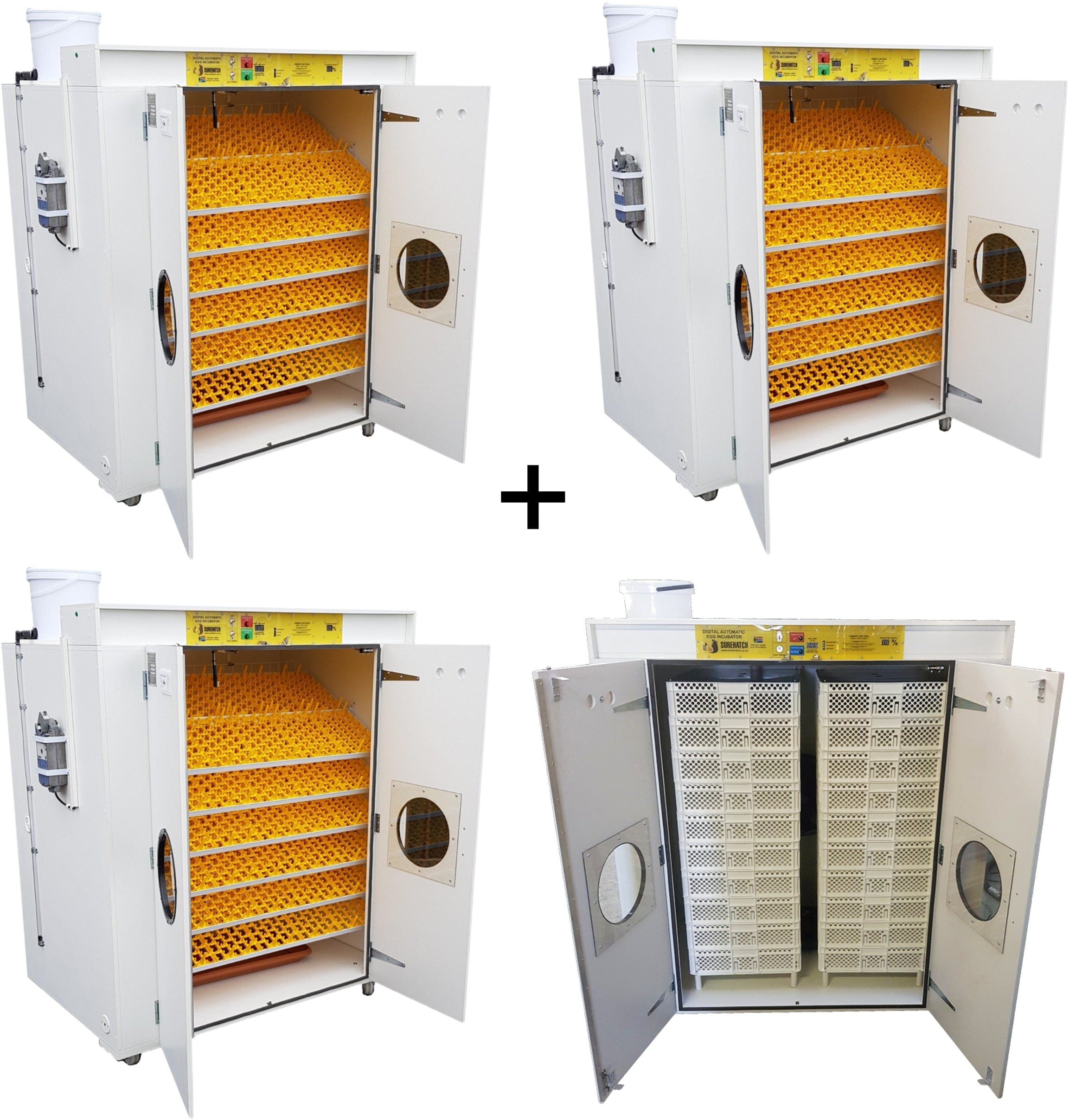 Surehatch SH8000 Egg Hatchery - 3 Incubators & 1 Hatcher