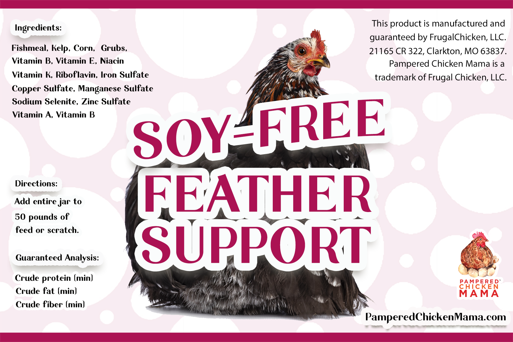 Pampered Chicken Mama Soy-Free Feather Support