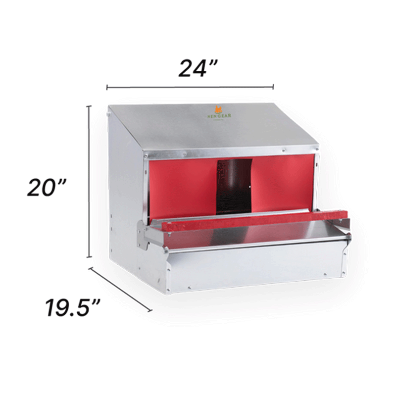 HenGear Nesting Box Small Rollout & Reversible Design dimensions