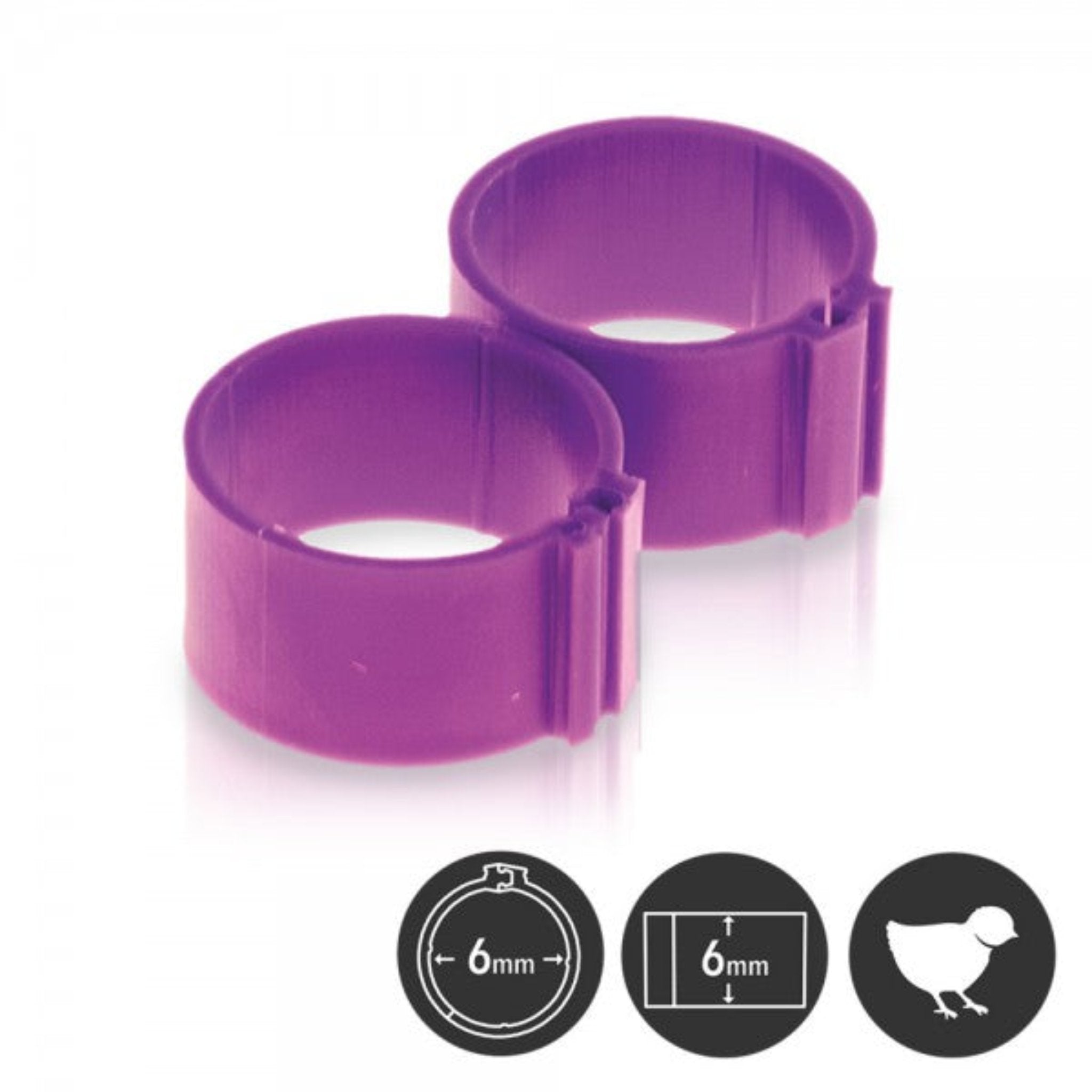 Small bird leg rings with secure zip-style connection