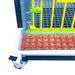 Stackable chicken grow-out pen with lockable wheels and secure door locks