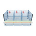 Stackable plastic chicken breeding cage with rust-proof flooring and integrated nipple drinker system.