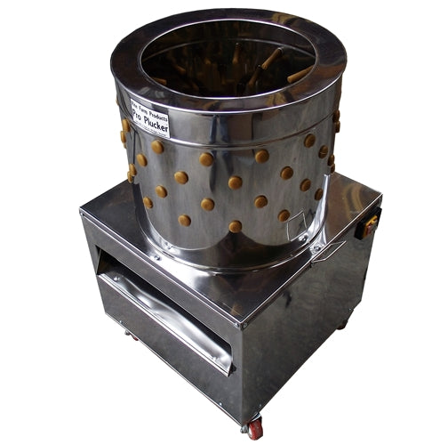 Stainless steel poultry plucker for chickens, quail, turkeys, and game birds