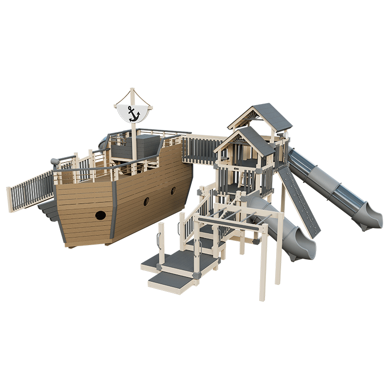 Swing Kingdom Play Set Adventurer Buccaneer gray and almond