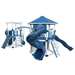 Swing Kingdom Play Set Adventurer Explorer blue and white tube slide