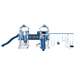 Swing Kingdom Play Set Adventurer Fortress blue and white front view