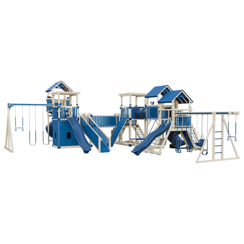 Swing Kingdom Play Set Adventurer Kingdom blue and almond