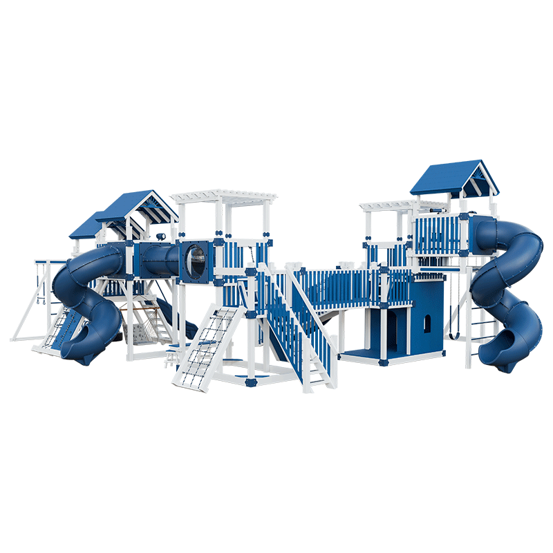 Swing Kingdom Play Set Adventurer Kingdom blue and white front