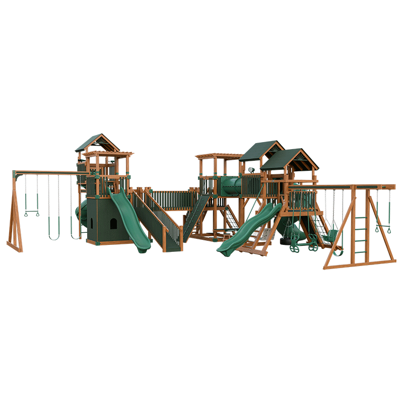 Swing Kingdom Play Set Adventurer Kingdom green and wood