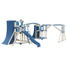 Swing Kingdom Play Set Adventurer Obstacle Course  blue and almond