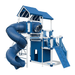 Swing Kingdom Play Set Adventurer Summit blue and white tube slide