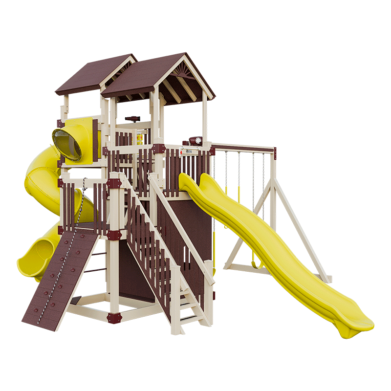 Swing Kingdom Play Set Adventurer Summit  red yellow almond