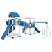 Swing Kingdom Play Set Adventurer Traverse blue and white climber and swings
