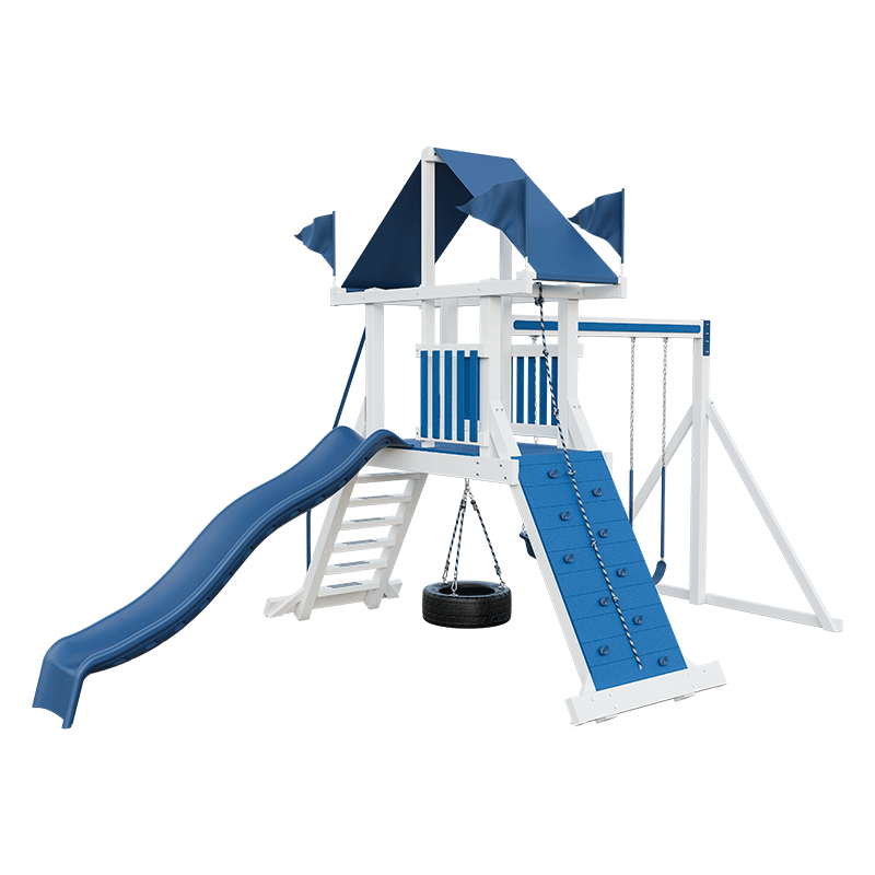 Swing Kingdom Play Set Mountaineer Climber 35 blue and white