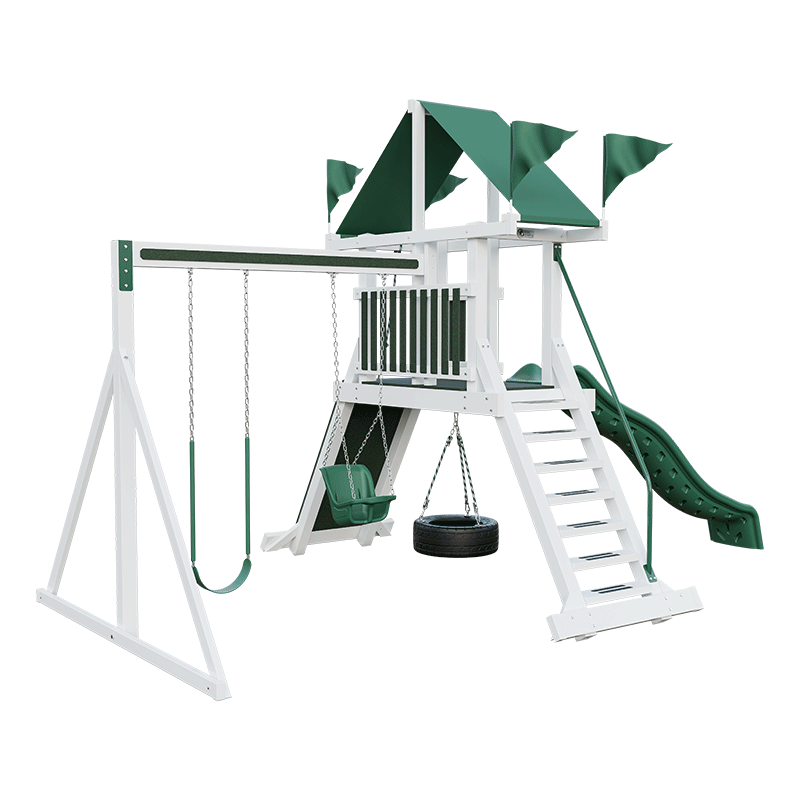 Swing Kingdom Play Set Mountaineer Climber 35 green and white