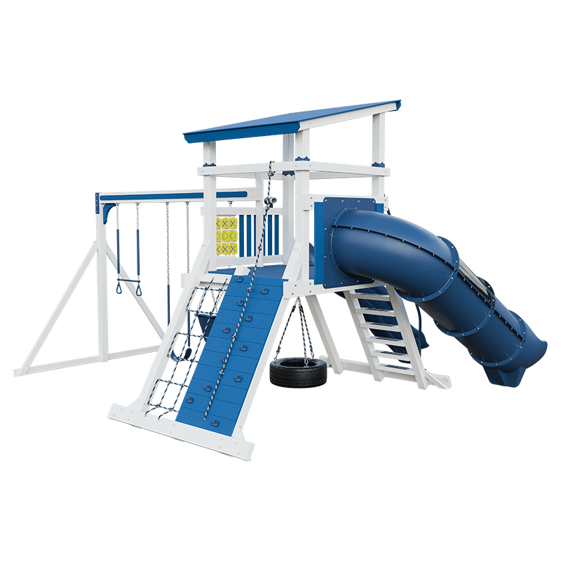 Swing Kingdom Play Set Mountaineer Climber 55 Deluxe blue and white climber