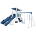 Swing Kingdom Play Set Mountaineer Climber 55 Deluxe blue and white slides and swings