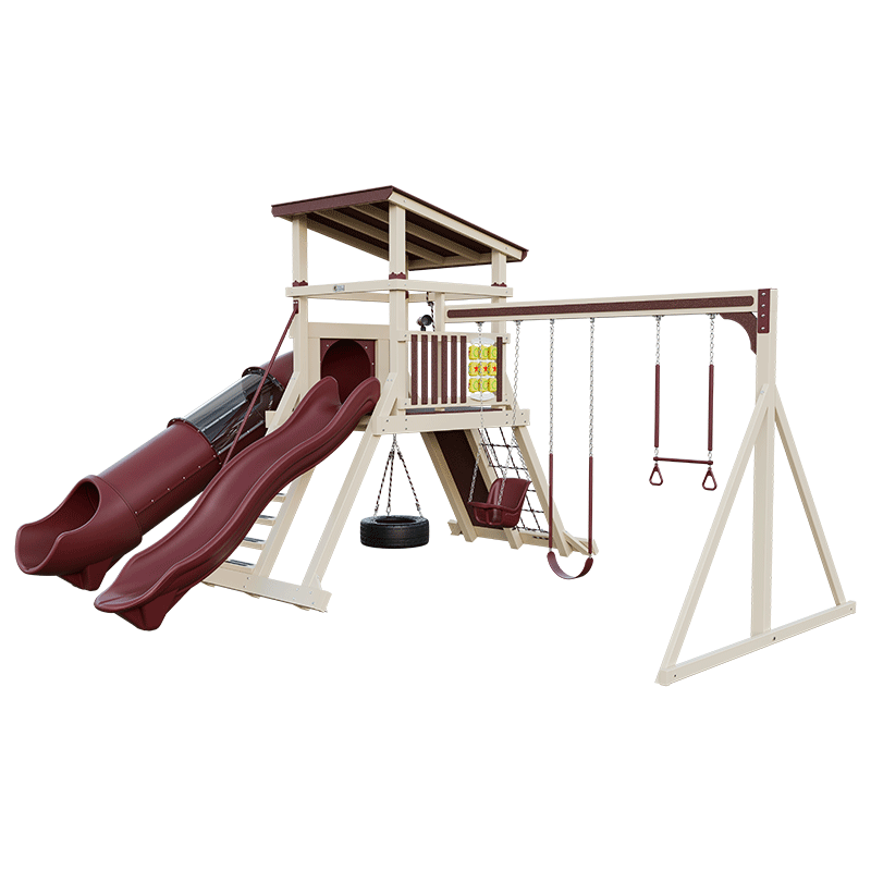 Swing Kingdom Play Set Mountaineer Climber 55 Deluxe red and almond