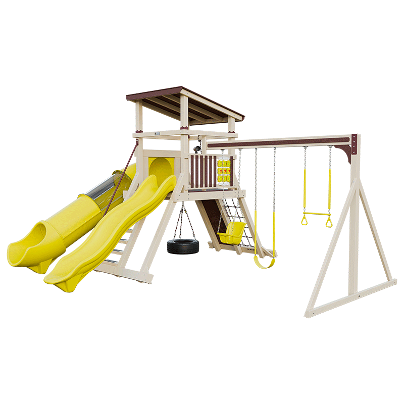 Swing Kingdom Play Set Mountaineer Climber 55 Deluxe yellow and almond