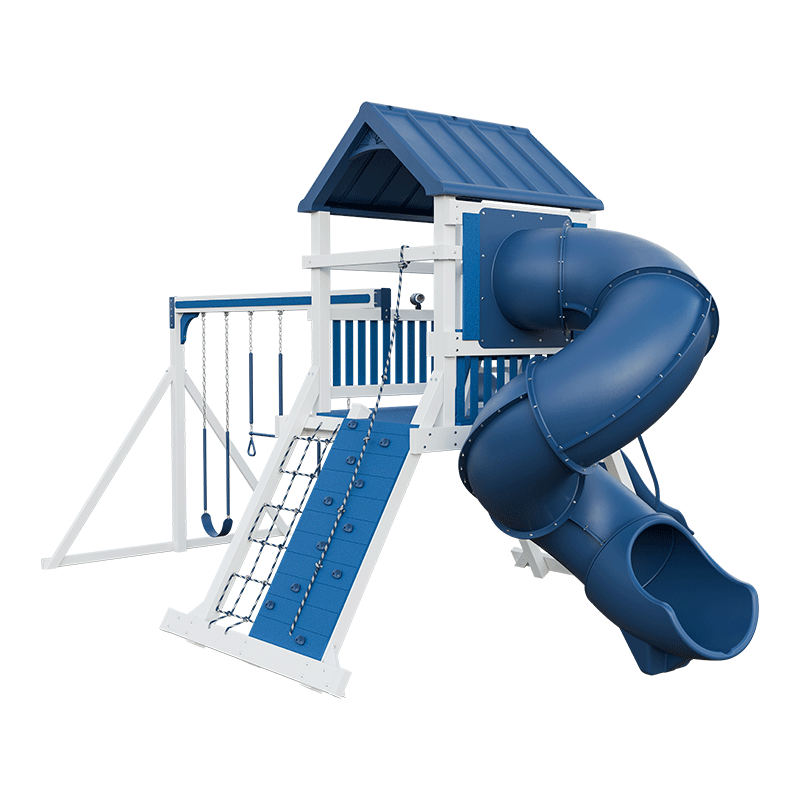 Swing Kingdom Play Set Mountaineer Climber 55 Turbo Deluxe blue and white back