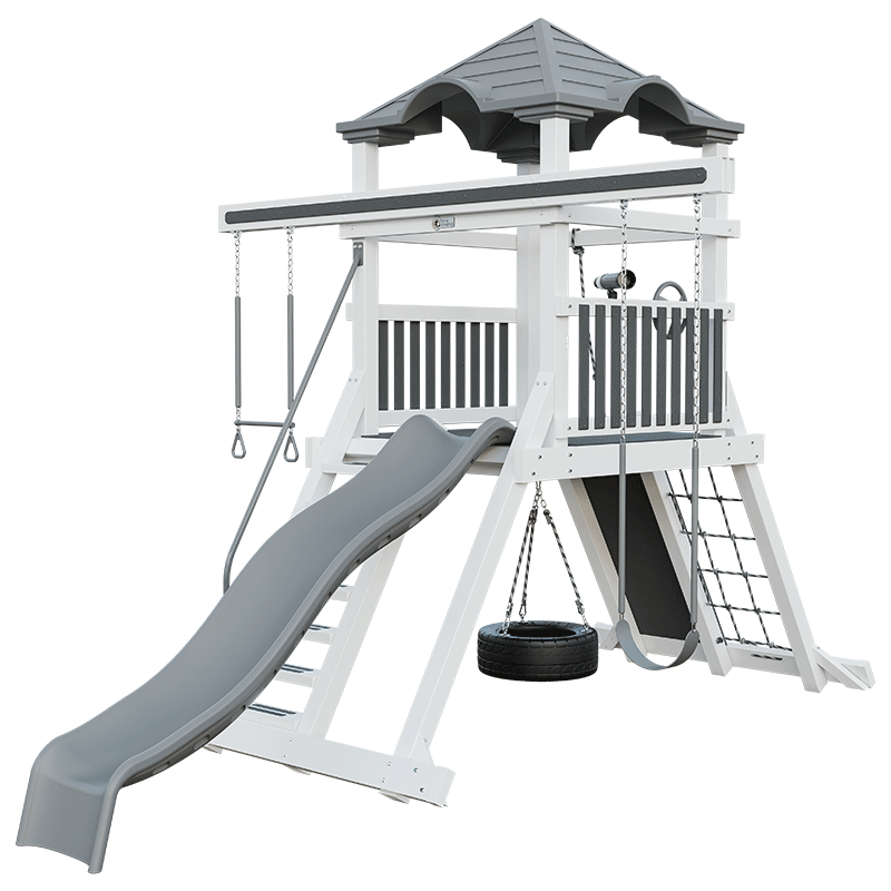 Swing Kingdom Play Set Mountaineer Climber 55 gray and white