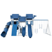 Swing Kingdom Play Set Mountaineer Mega Climber 55 Deluxe blue and white swings