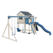 Swing Kingdom Play Set & Playhouse Cabin blue and almond