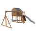 Swing Kingdom Play Set & Playhouse Cabin gray and wood