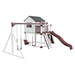 Swing Kingdom Play Set & Playhouse Cabin red and white