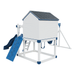 Swing Kingdom Play Set & Playhouse Cabin white and blue back