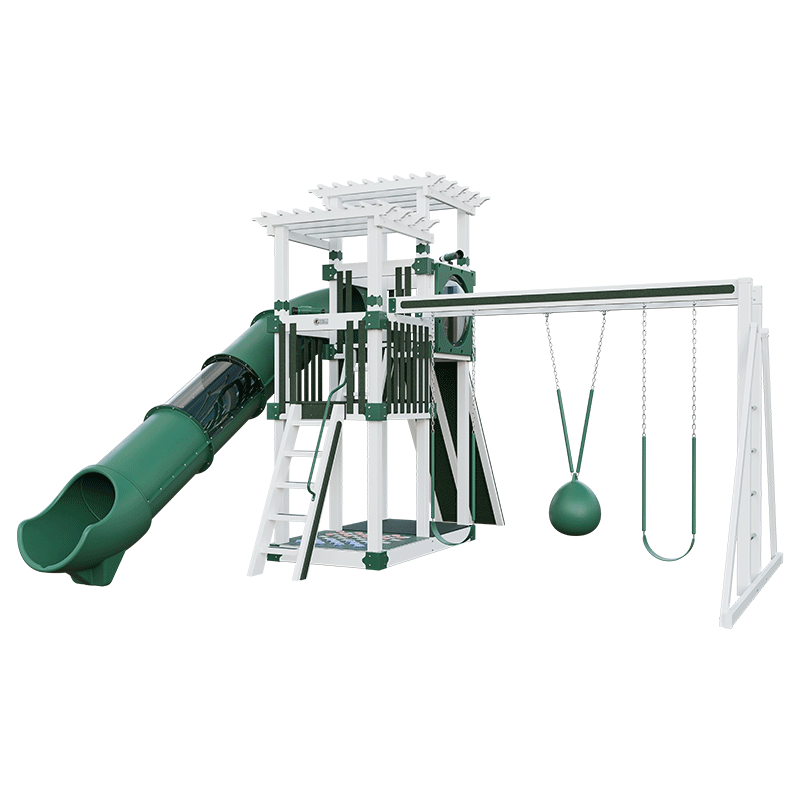 Swing Kingdom Play Set Switchback Super 48 Sidekick green and white