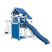 Swing Kingdom Play Set Switchback Super 59 Adventure blue and white climbing wall