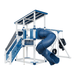 Swing Kingdom Play Set Switchback Super 59 Sports Tower blue and white twisty tube slide
