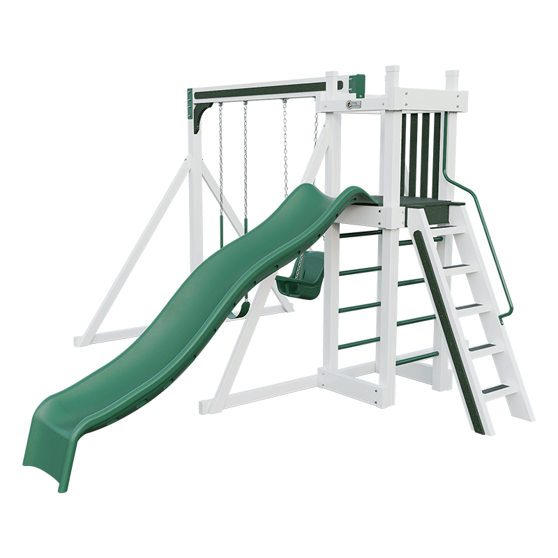 Swing Kingdom Play Set Trailblazer Basecamp 22 green white