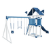 Swing Kingdom Play Set Trailblazer Basecamp 35 with Trapeze Bar blue white