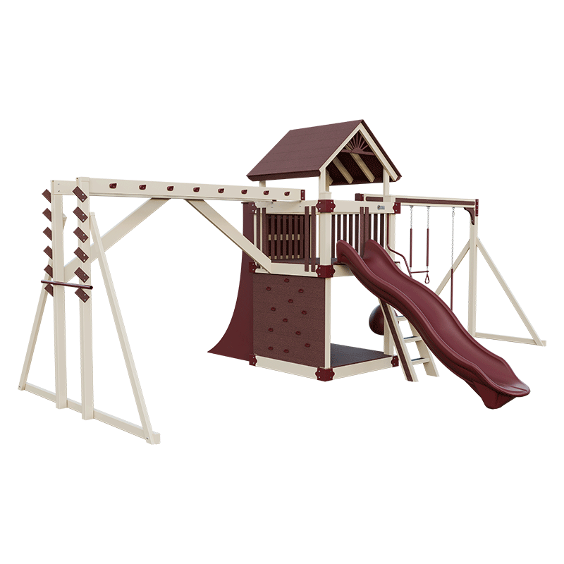 Swing Kingdom Play Set Trailblazer Basecamp 55 Fitness red almond