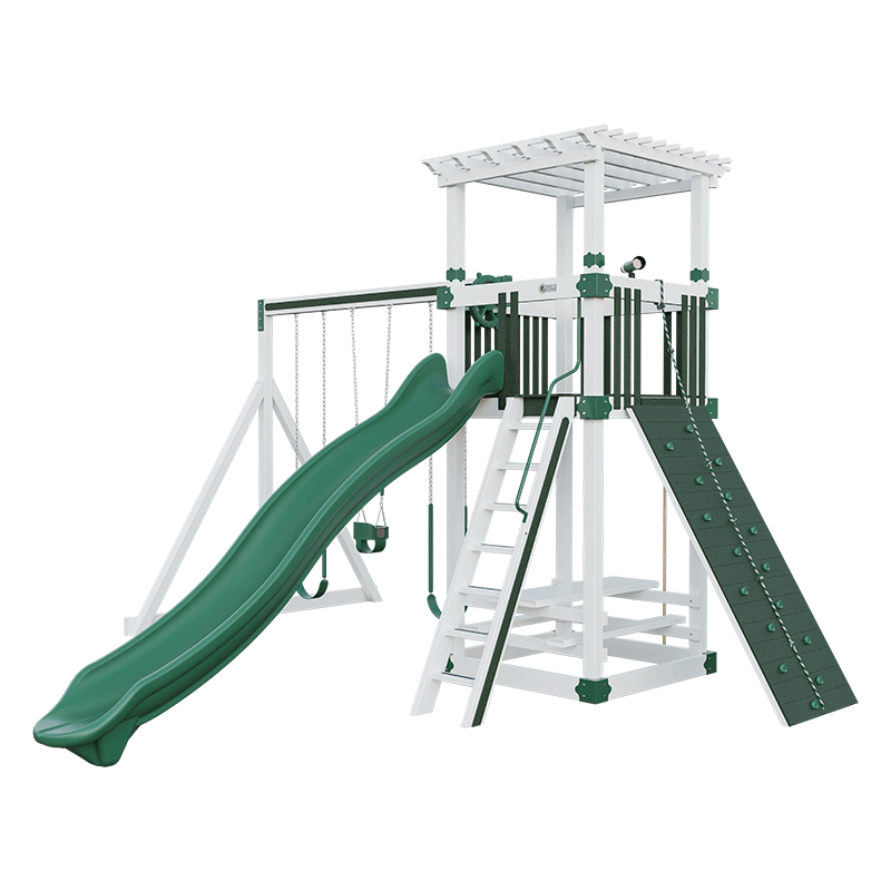 Swing Kingdom Play Set Trailblazer Basecamp 55 Stargazer green white