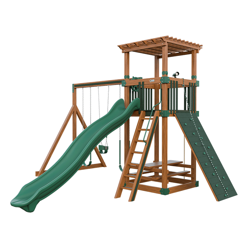 Swing Kingdom Play Set Trailblazer Basecamp 55 Stargazer green wood