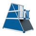 Swing Kingdom Playhouse Series Alpine Retreat blue and white back stand alone