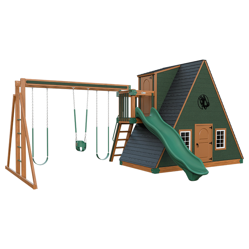 Swing Kingdom Playhouse Series Alpine Retreat green and wood