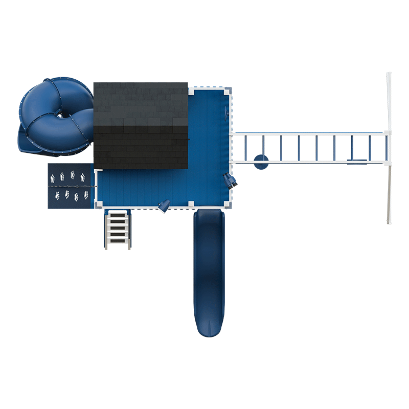 Swing Kingdom Playhouse Series Cabin Deluxe blue top view