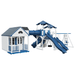 Swing Kingdom Playhouse Series Cottage Escape blue and white slides