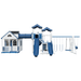 Swing Kingdom Playhouse Series Cottage Escape blue and white tube connection