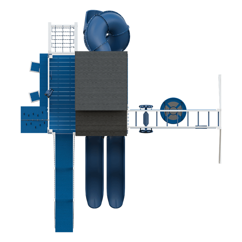 Swing Kingdom Playhouse Series Kingdom Lodge Deluxe blue top view