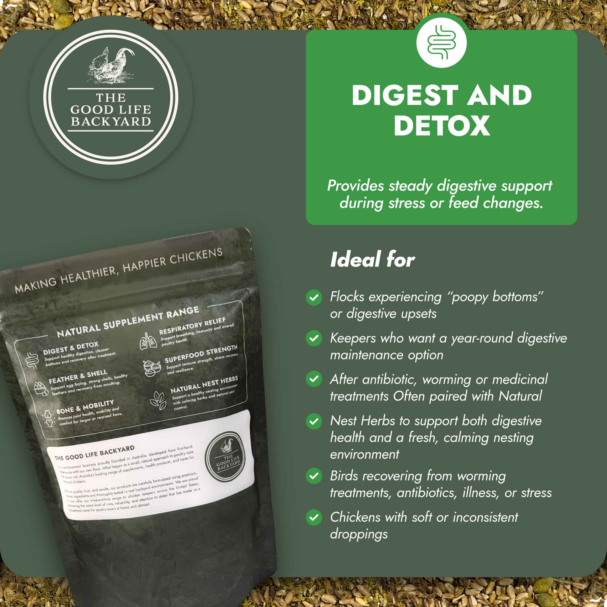 The Good Life Backyard Digest & Detox – Gut Health Blend ideal for
