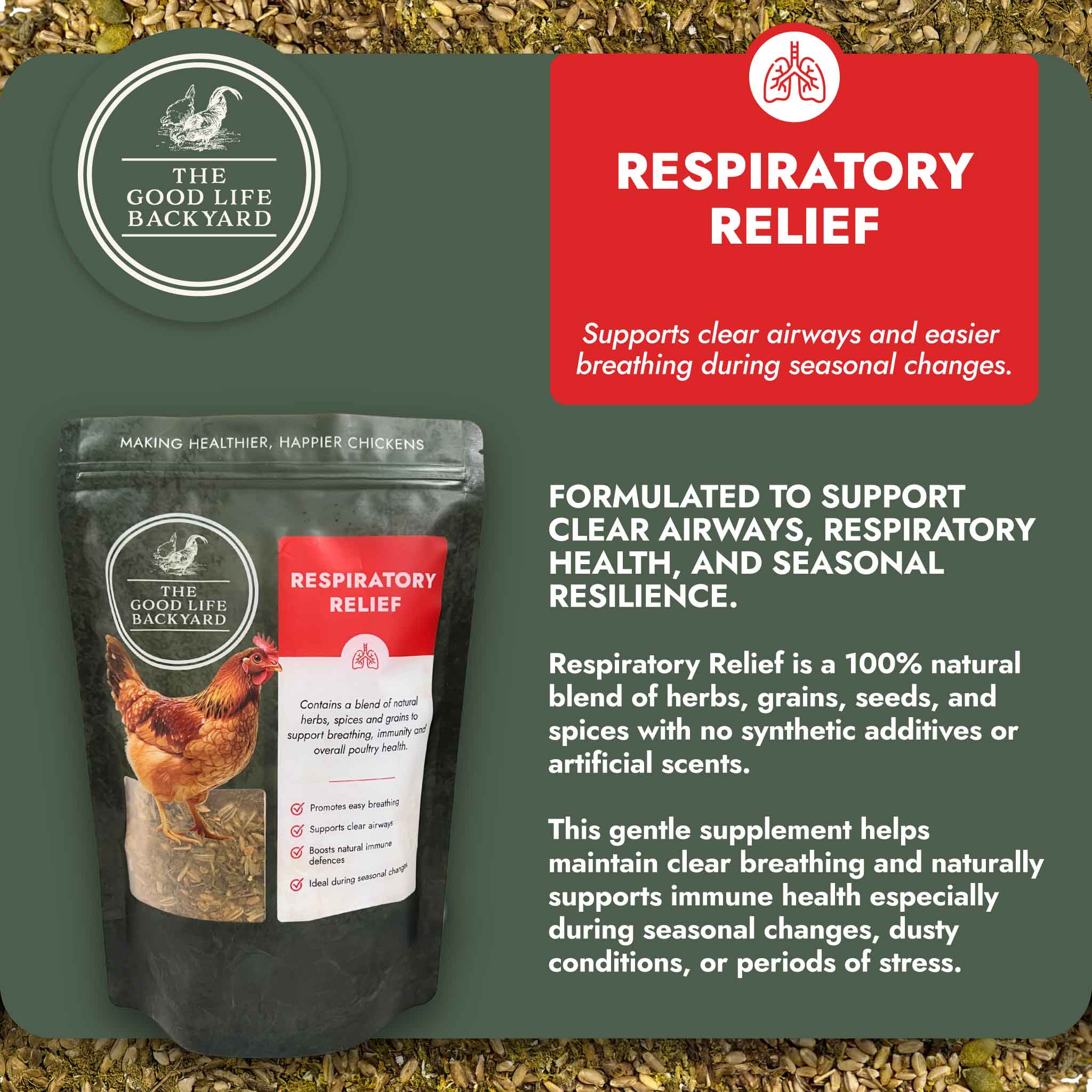 The Good Life Backyard Respiratory Relief – Spice Blend formula