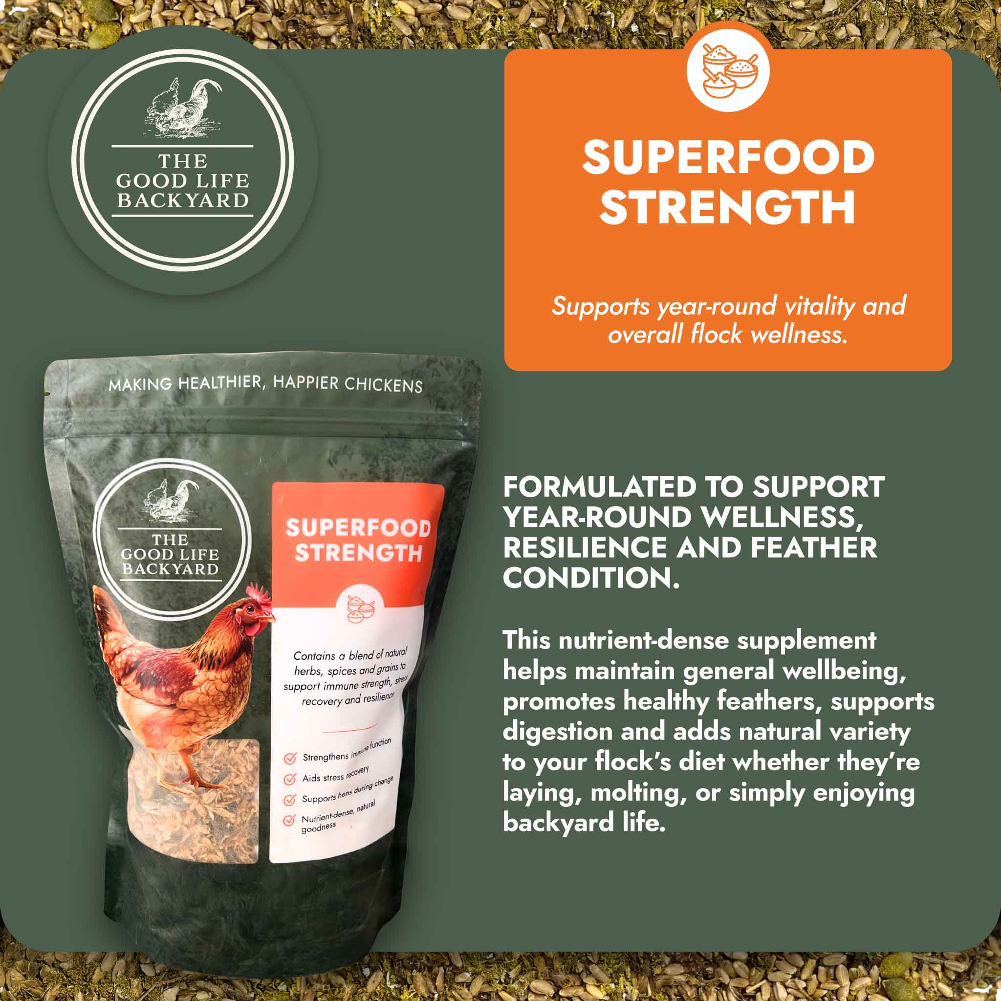 The Good Life Backyard Superfood Strength – General Wellbeing formula