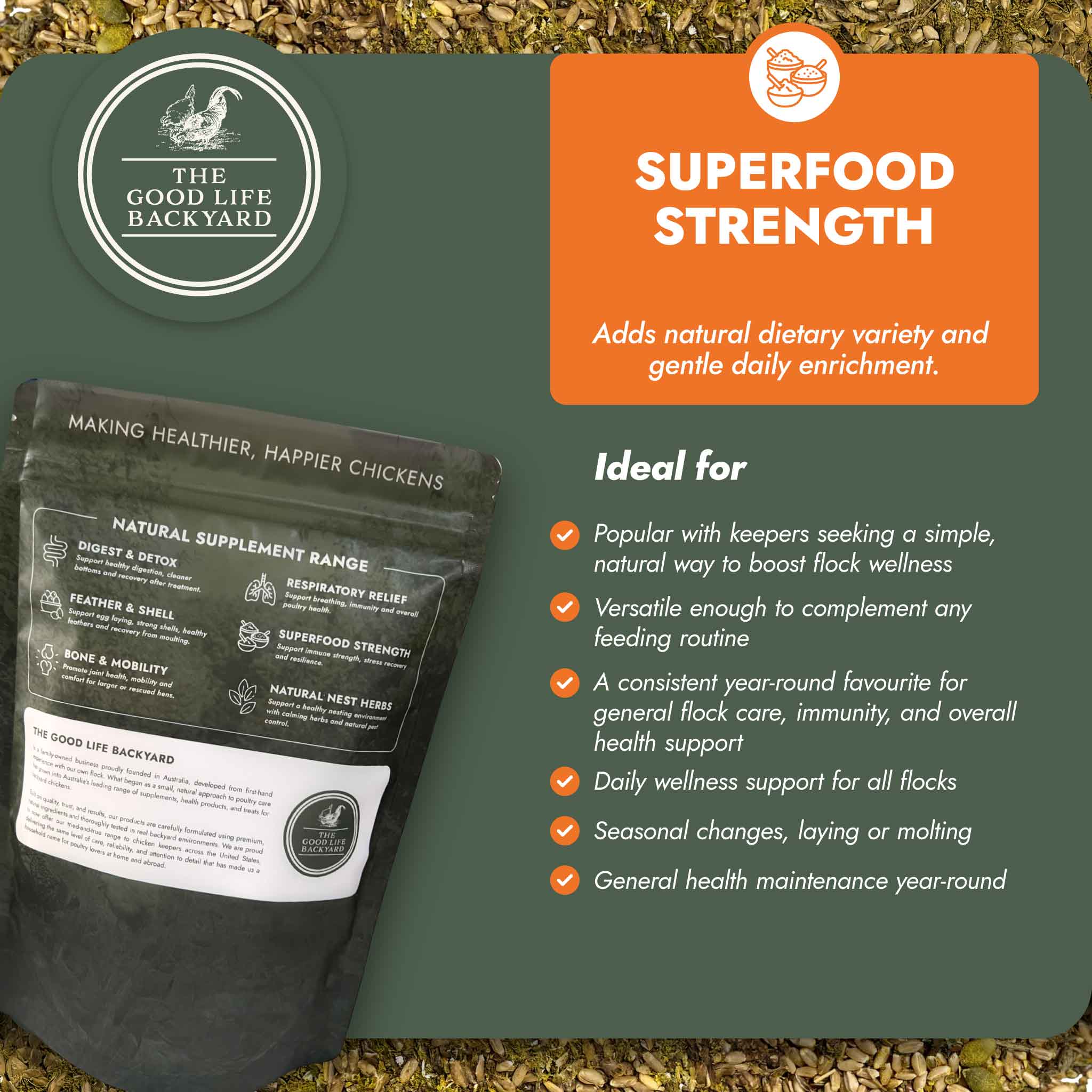 The Good Life Backyard Superfood Strength – General Wellbeing ideal for