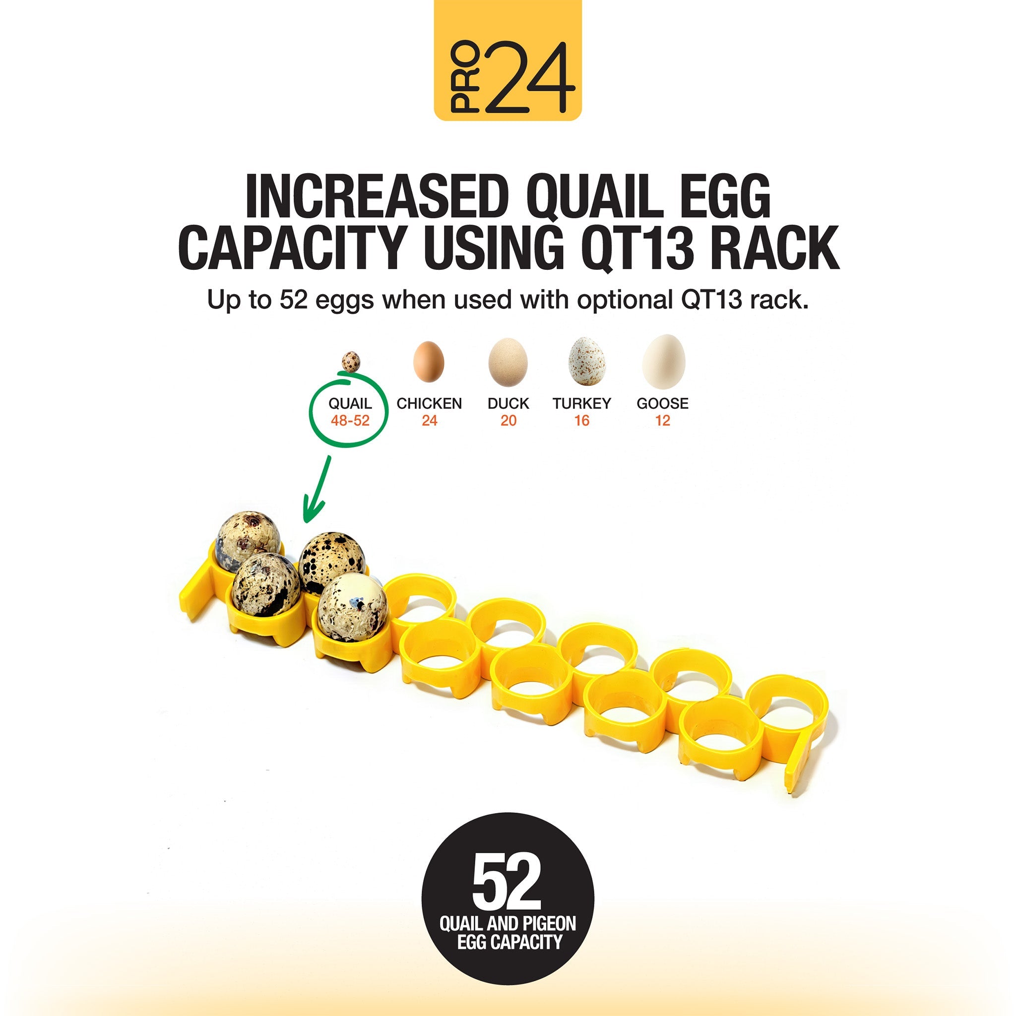 Pro24 Tabletop Automatic Egg Incubator (24 Eggs) 52 quail and pigeon capacity