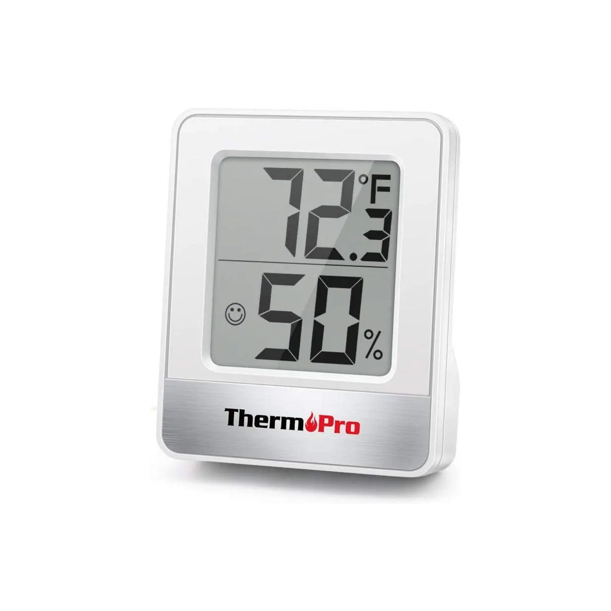 ThermoPro TP49 digital thermometer and hygrometer for monitoring poultry brooder temperature and humidity.